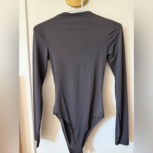 Women's Long Sleeve Bodysuit - Charcoal Gray